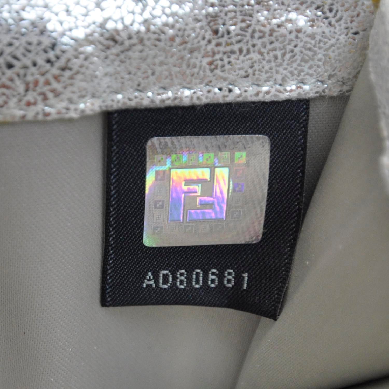 Fendi Zucchino Compact Wallet Silver 5 of 6