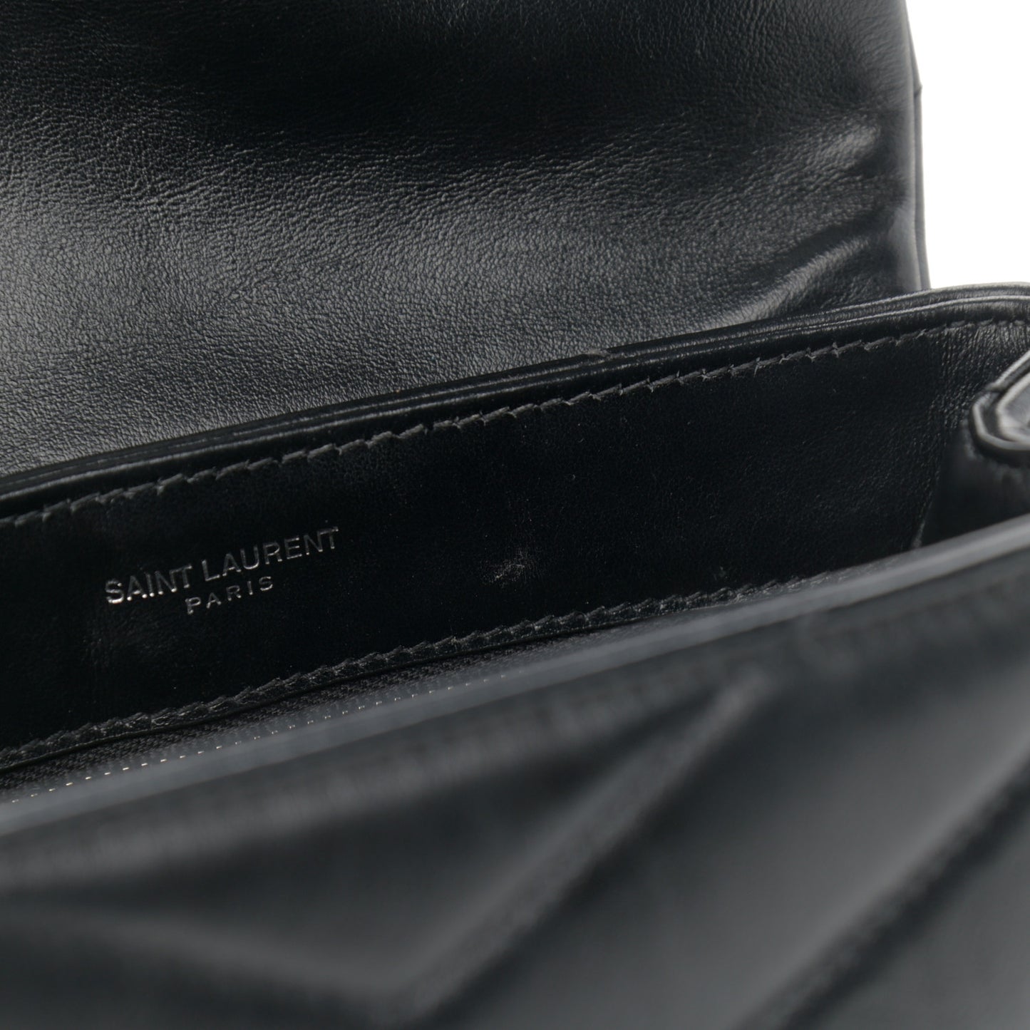 Calfskin Y Quilted Monogram Toy Loulou Crossbody Bag Black