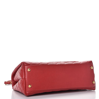 Chanel Caviar Quilted Small Coco Handle Flap Red 4 of 8