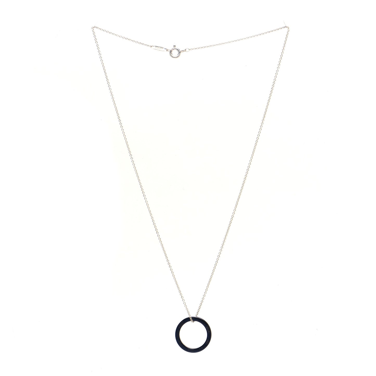 Sterling Silver Titanium 1837 Circle Pendant Necklace