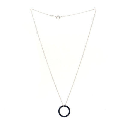 Tiffany Sterling Silver Titanium 1837 Circle Pendant Necklace 4 of 7
