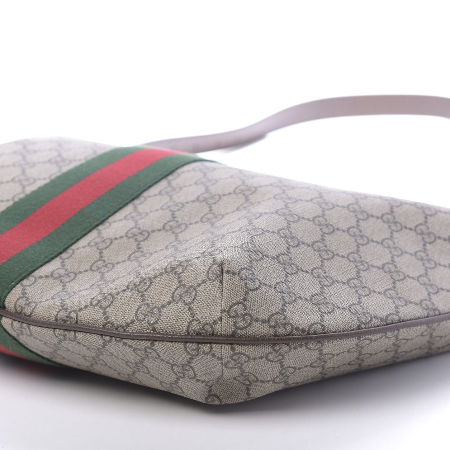 GG Supreme Monogram Web Ophidia Half Moon Hobo Brown