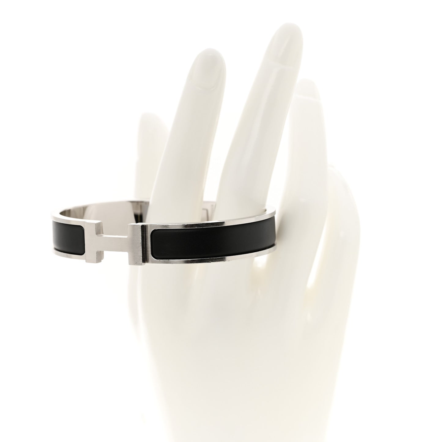 Matte Enamel Narrow Clic Clac HH Bracelet GM Black