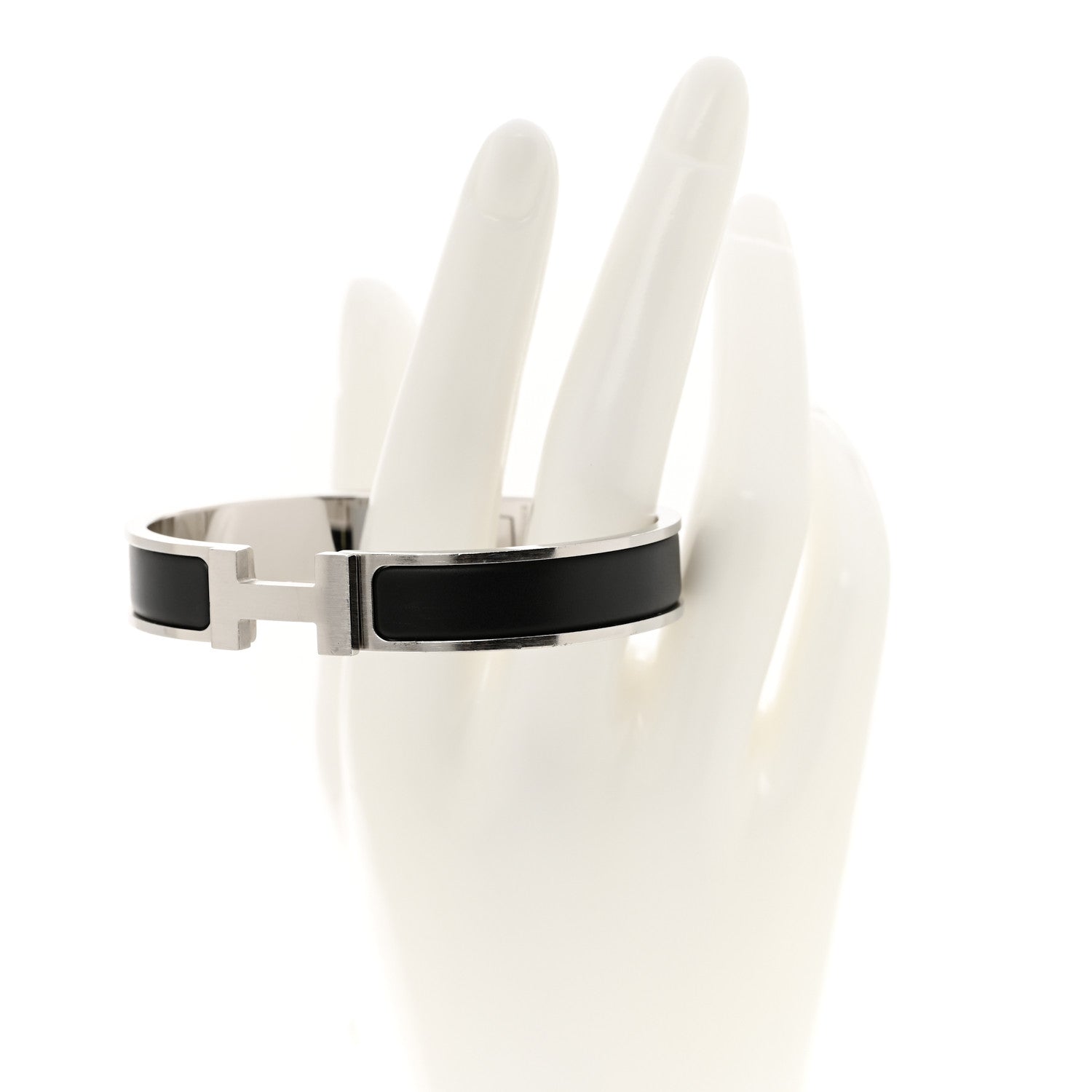 Hermes Matte Enamel Narrow Clic Clac HH Bracelet GM Black 2 of 5