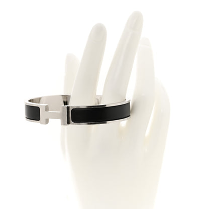Hermes Matte Enamel Narrow Clic Clac HH Bracelet GM Black 2 of 5