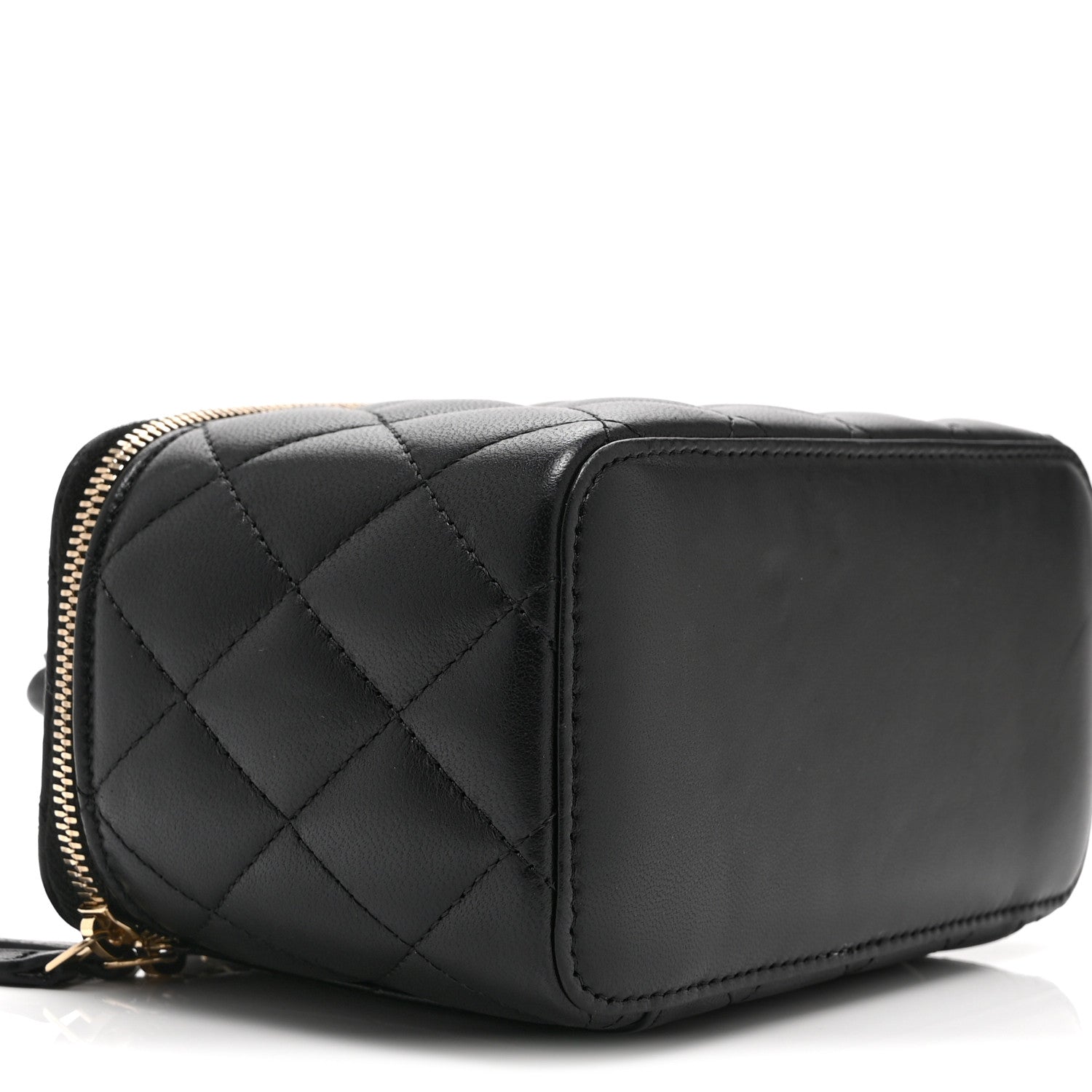 Chanel Lambskin Quilted Small Top Handle Vanity Case With Chain Black 10 of 11
