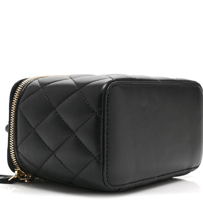 Chanel Lambskin Quilted Small Top Handle Vanity Case With Chain Black 10 of 11