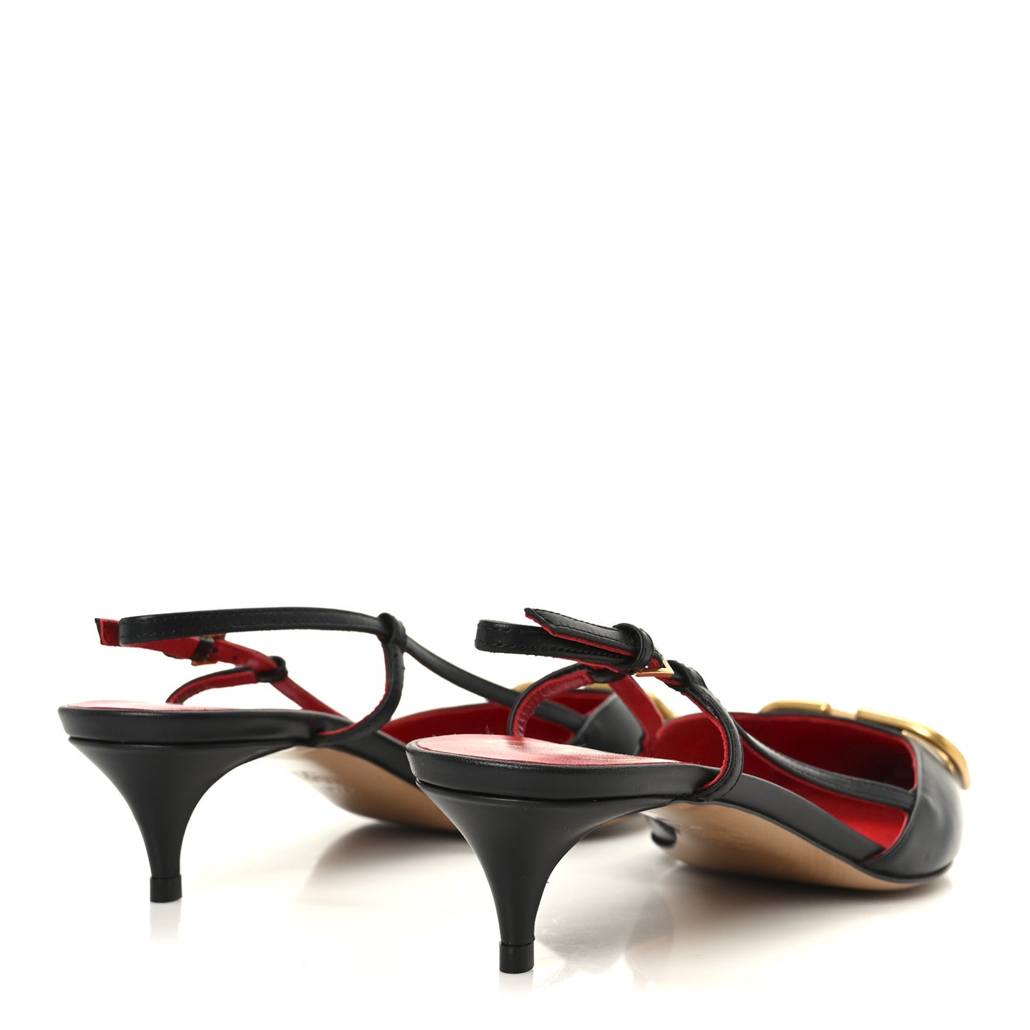 Calfskin Tonal Vlogo Slingback Pumps 37.5 Black