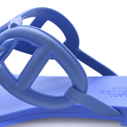 Hermes Rubber Womens Egerie Sandals 36 Bleu Outremer 10 of 11