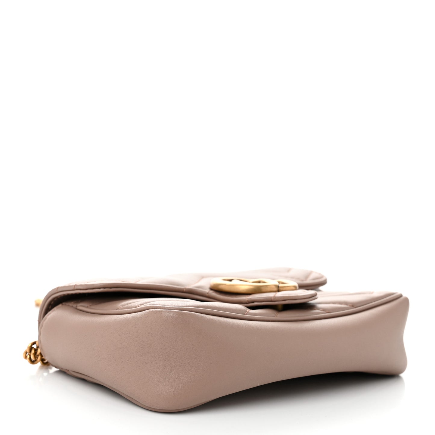 Calfskin Matelasse Super Mini GG Marmont Shoulder Bag Porcelain Rose