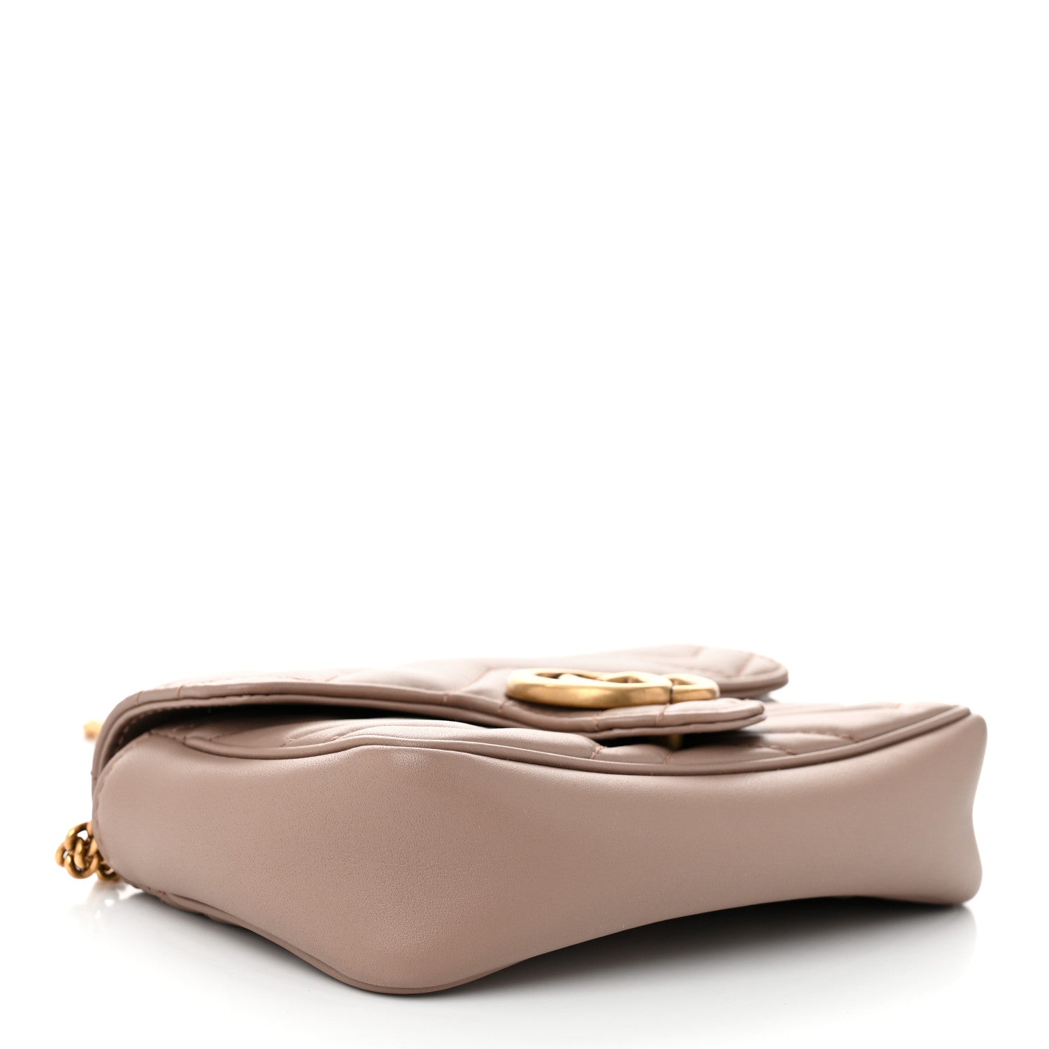 Gucci Calfskin Matelasse Super Mini GG Marmont Shoulder Bag Porcelain Rose 4 of 11