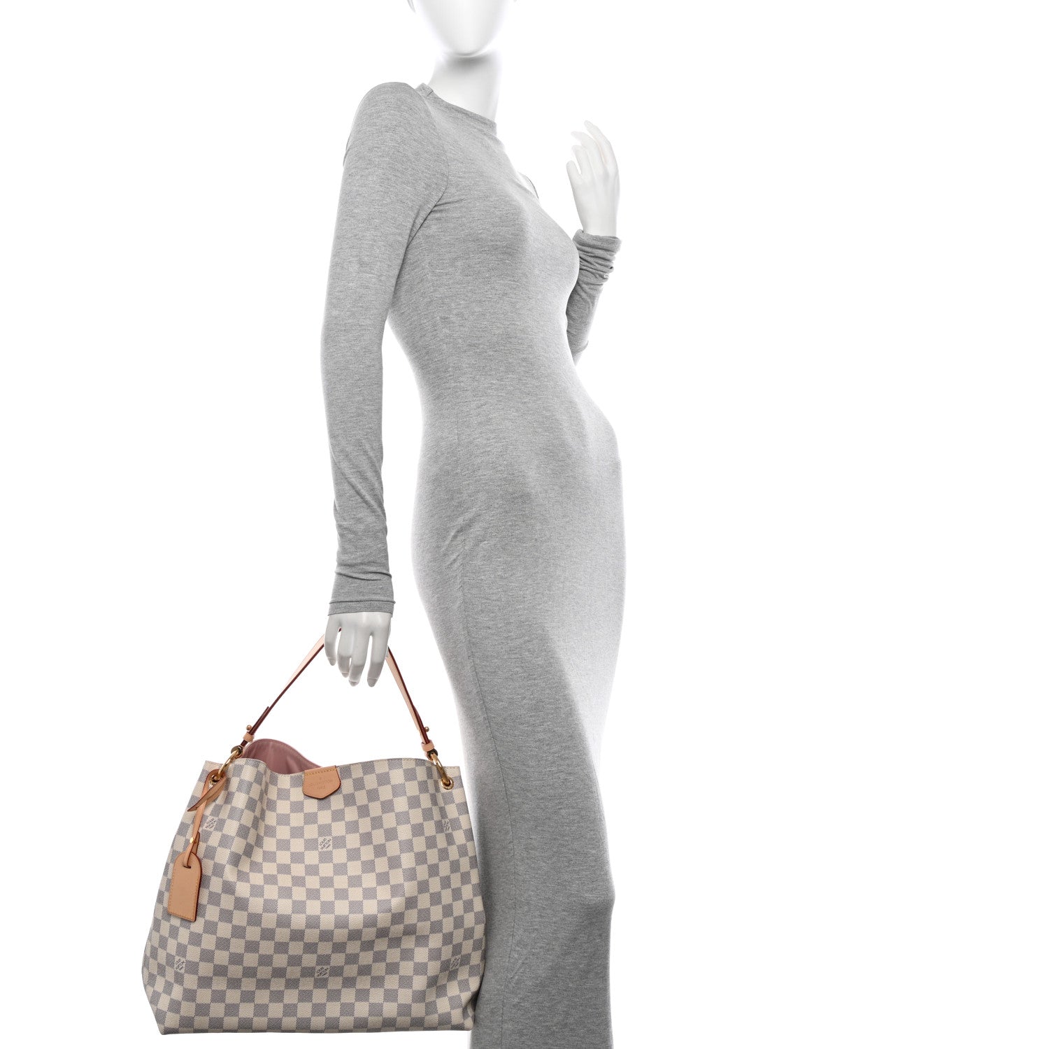 Louis Vuitton Damier Azur Graceful MM Rose Ballerine 2 of 9