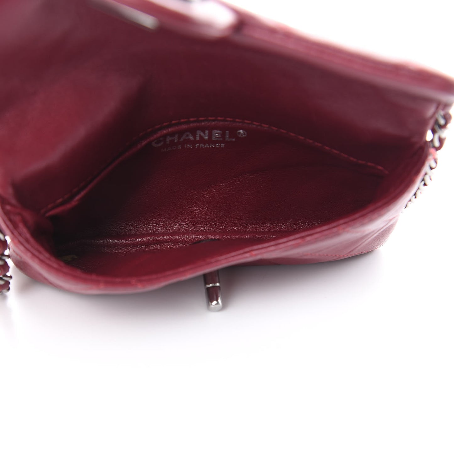 Lambskin Quilted Mini Mineral Nights Flap Crossbody Bag Dark Red