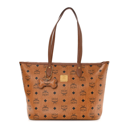 MCM Visetos Dog Bone Shopper Tote Cognac 1 of 14