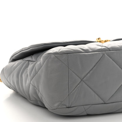 Chanel Lambskin Quilted Maxi Chanel 19 Flap Grey 9 of 10