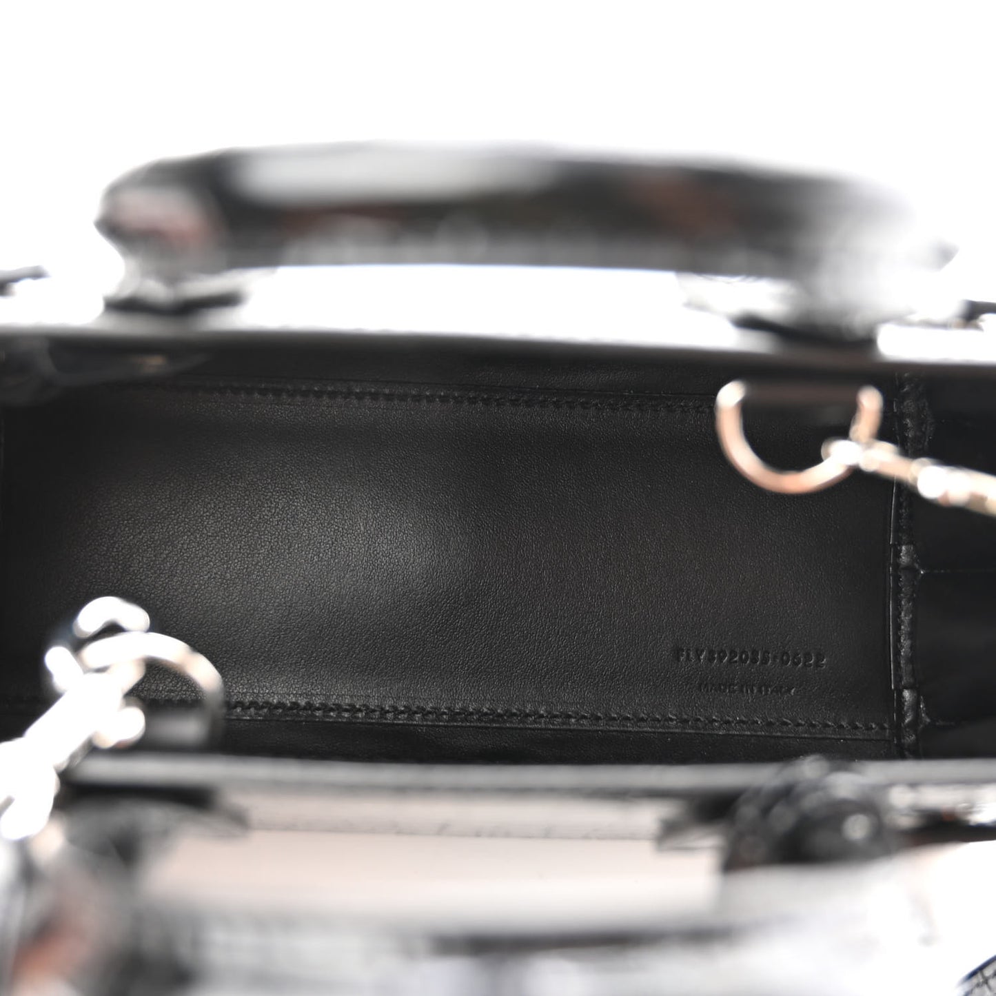Calfskin Crocodile Embossed Nano Sac De Jour Black