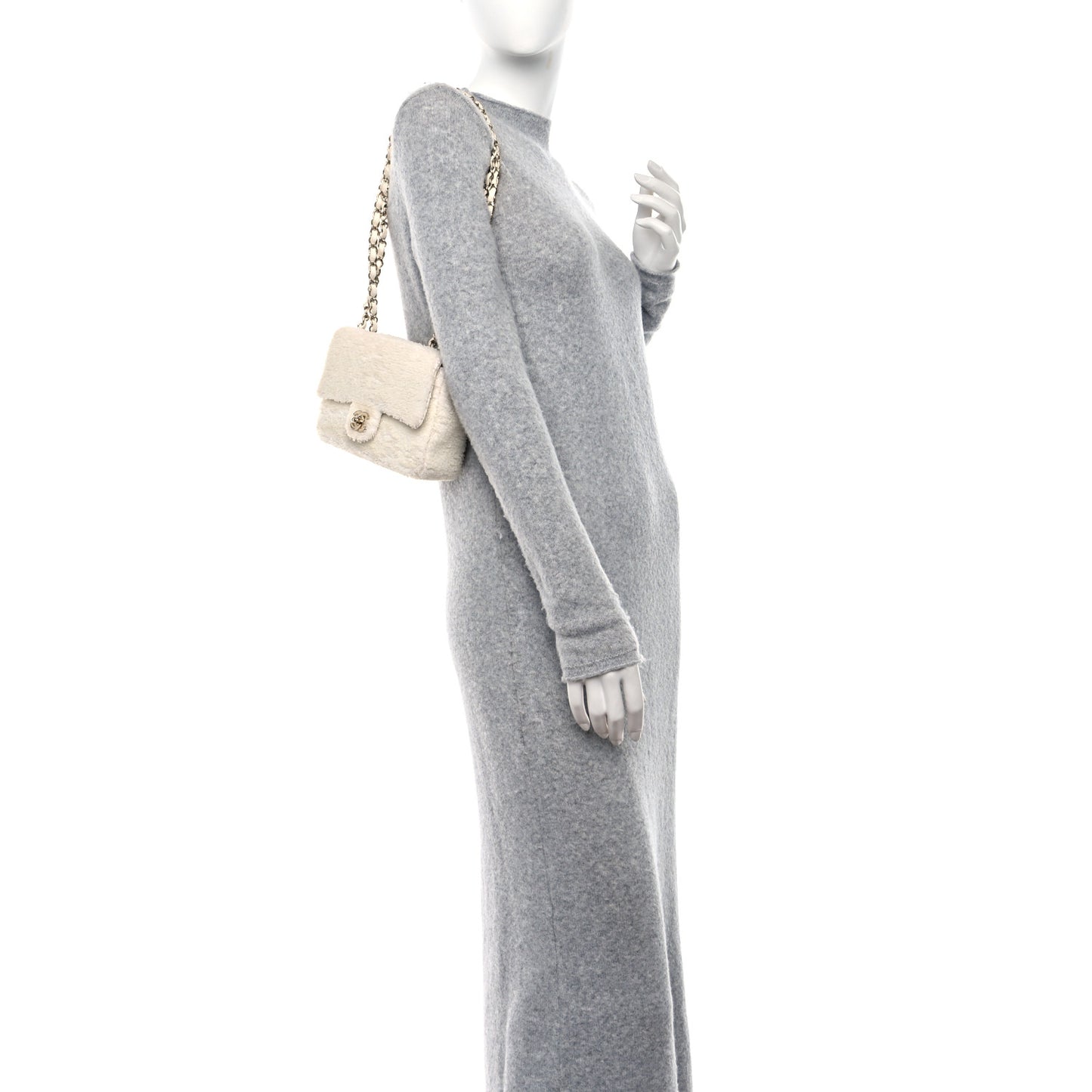 Sequin Mini Rectangular Flap White