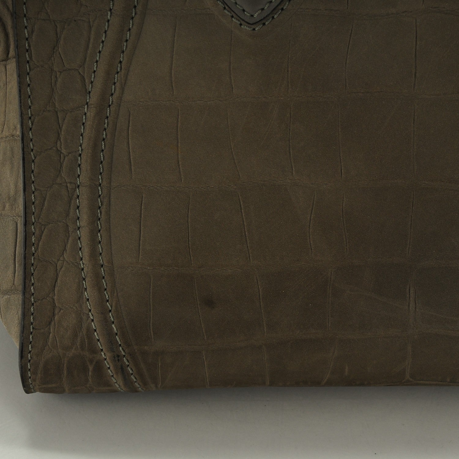 Celine Crocodile Embossed Nubuck Medium Phantom Luggage Grey 9 of 9