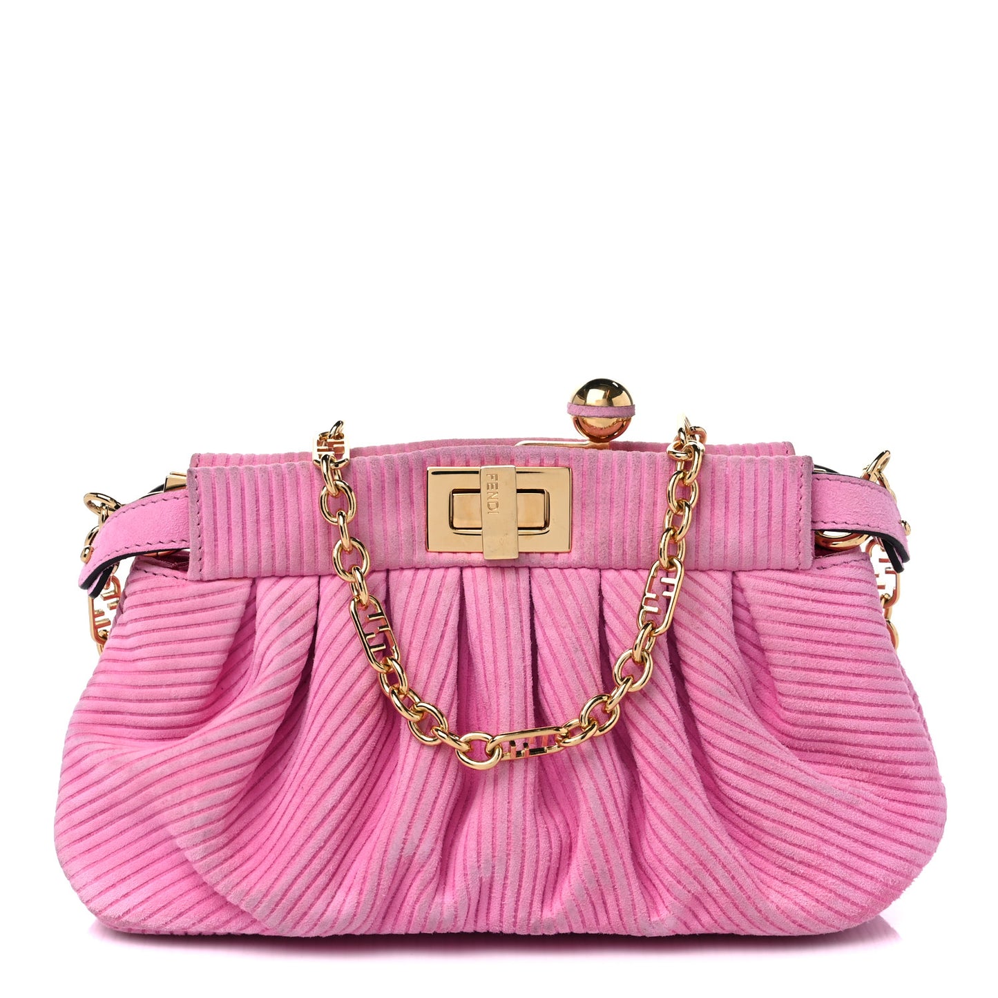 Camoscio Line Embossed Small Peekaboo Click Bag Lollypop