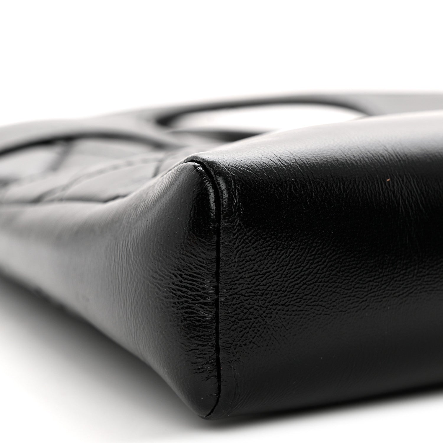 Chanel Shiny Lambskin Quilted Mini 31 Shopping Bag Black 8 of 10