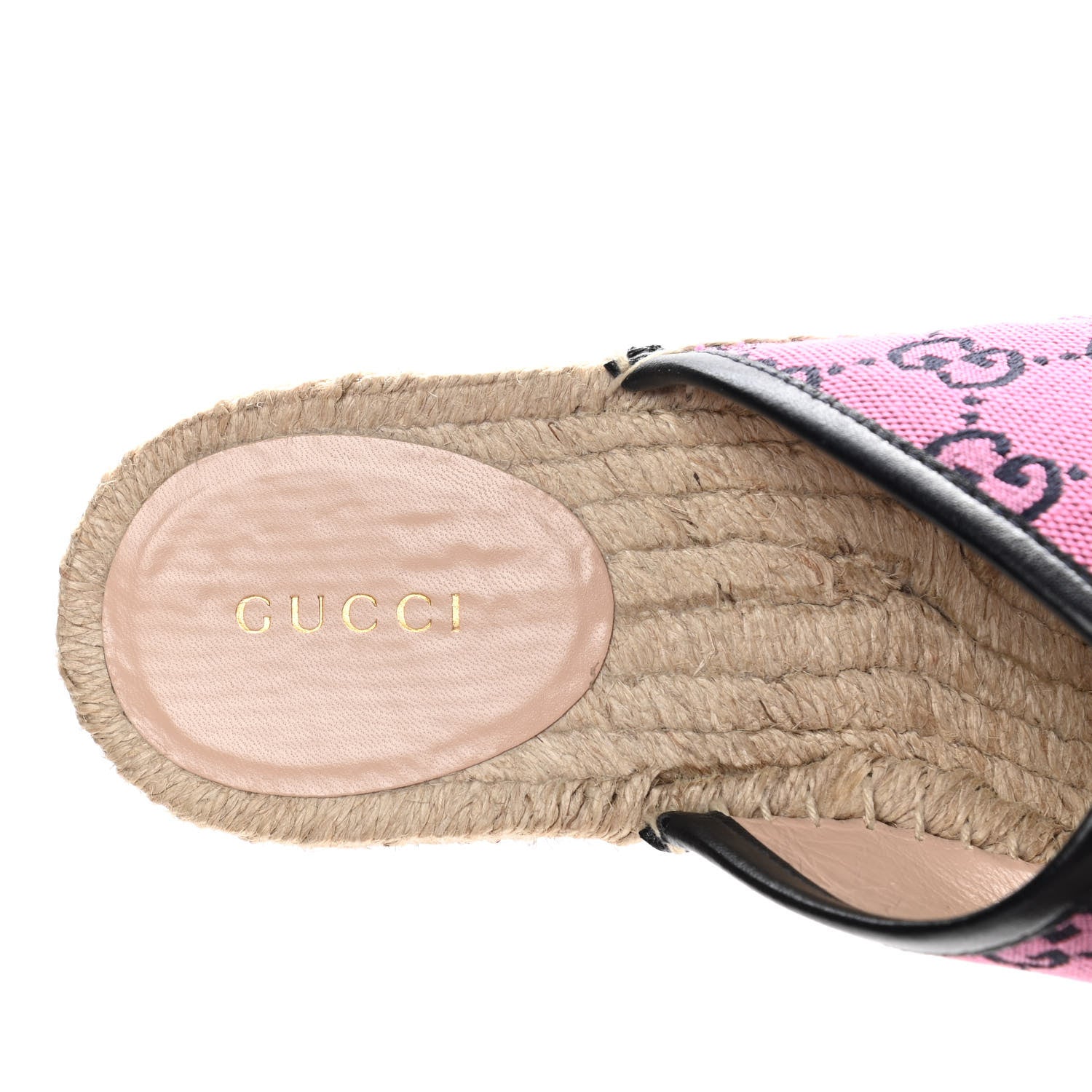Gucci Monogram Multicolor Criss Cross Espadrille Sandals 37 Pink Blue 9 of 12