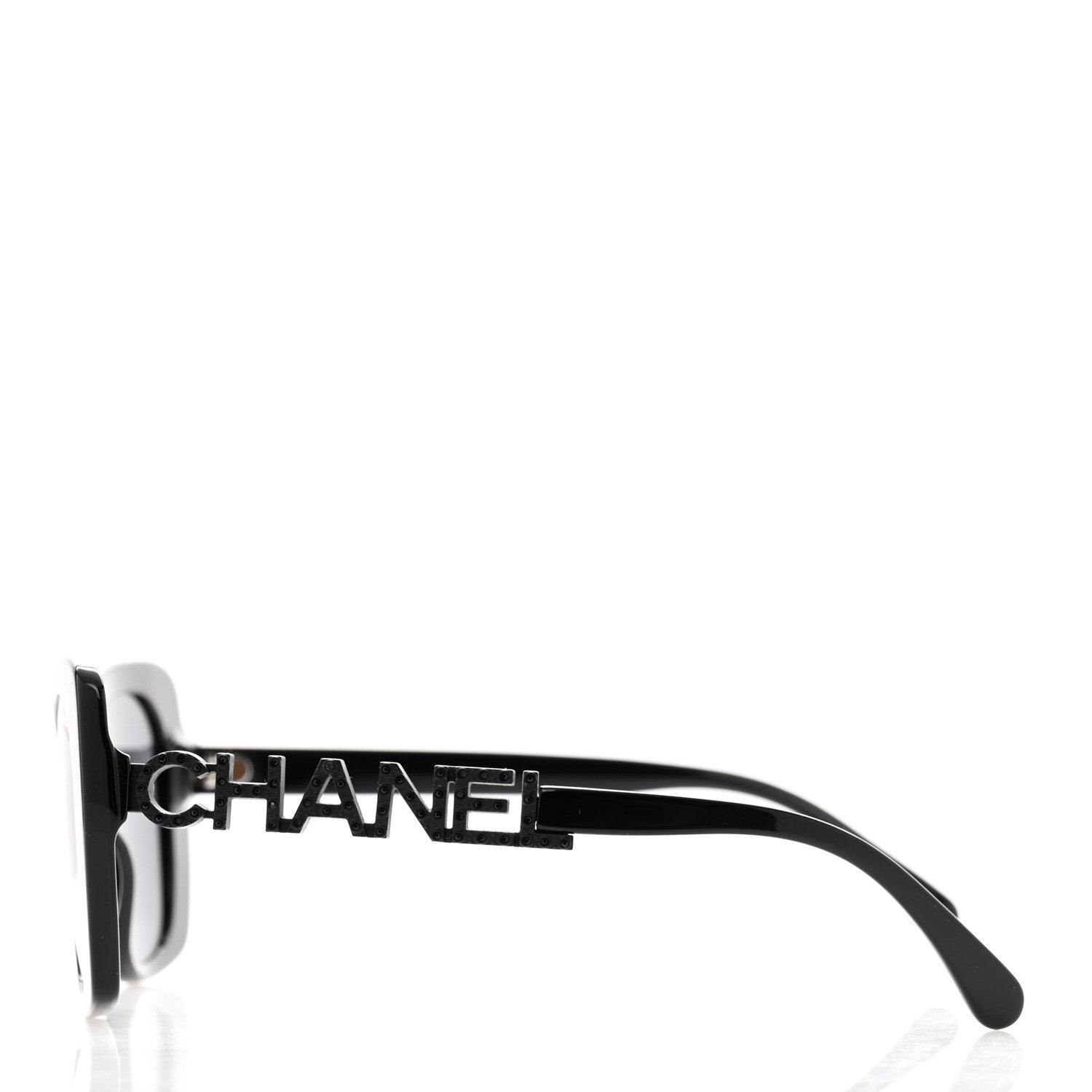 Chanel Acetate Strass Polarized Square Sunglasses 5422-B Black 3 of 8
