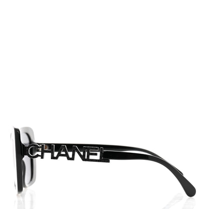 Chanel Acetate Strass Polarized Square Sunglasses 5422-B Black 3 of 8