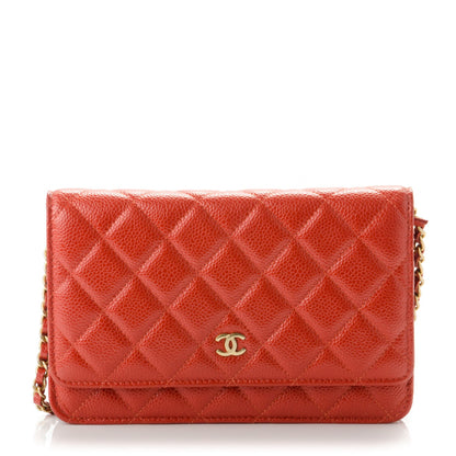 Chanel Caviar Quilted Wallet On Chain WOC Orange 1 of 8