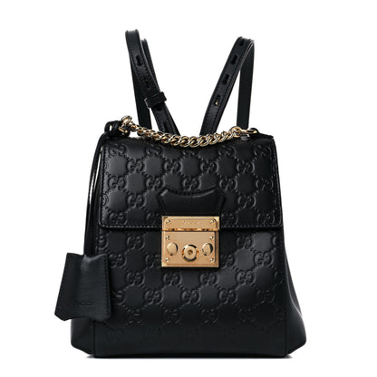 Gucci Guccissima Signature Padlock Backpack Black 1 of 14