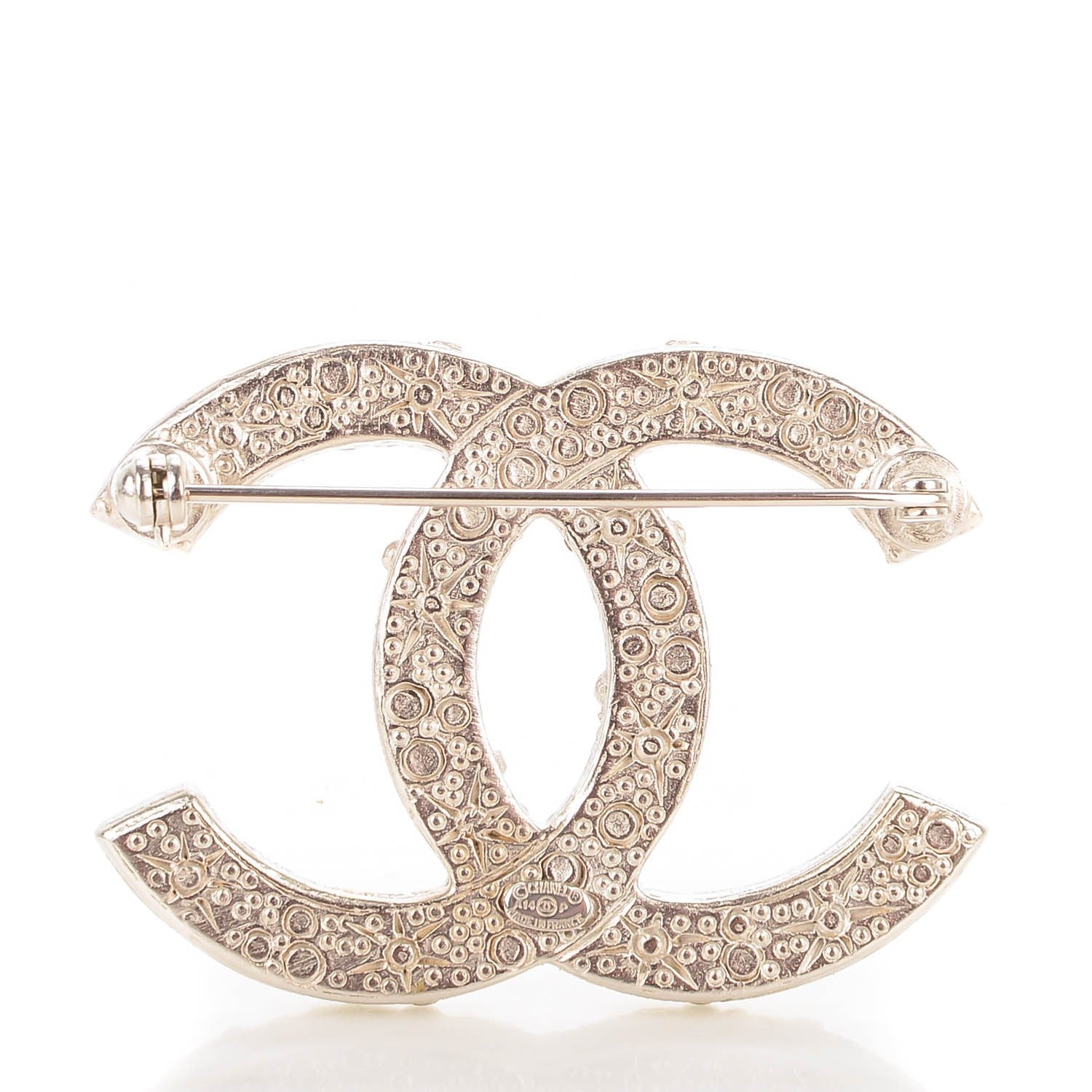 Chanel Crystal CC Brooch Silver 2 of 6