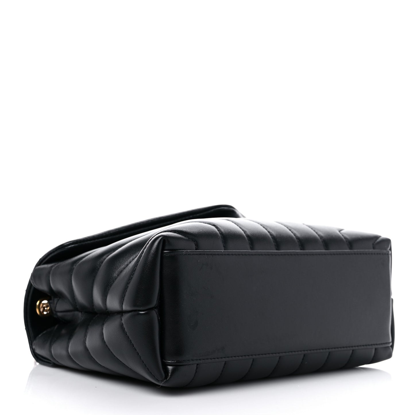 Calfskin Y Quilted Monogram Small Loulou Chain Satchel Black