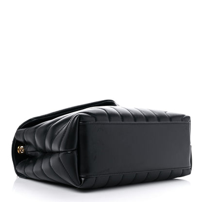 Saint Laurent Calfskin Y Quilted Monogram Small Loulou Chain Satchel Black 4 of 9