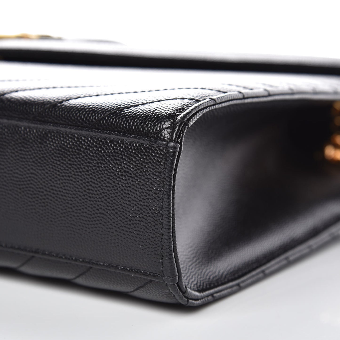 Grain De Poudre Matelasse Chevron Large Monogram Satchel Black