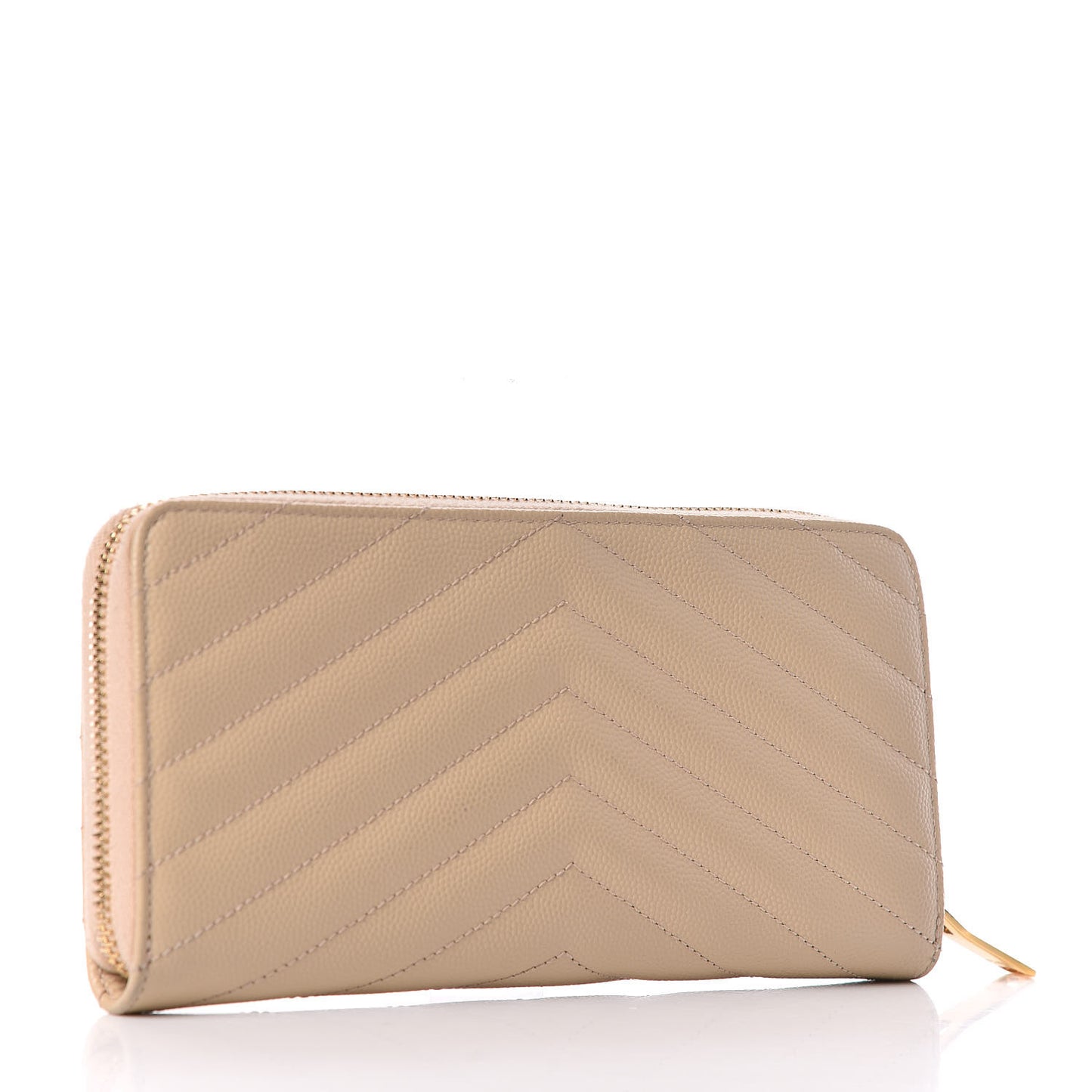 Grain De Poudre Matelasse Chevron Monogram Zip Around Wallet Nude Powder