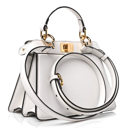 Fendi Shiny Nappa Petite Peekaboo I SEE U Satchel White 3 of 13
