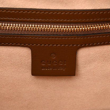 Gucci GG Supreme Monogram Azalea Calfskin Web Medium Jackie 1961 Hobo Beige Ebony Brown Sugar 6 of 10