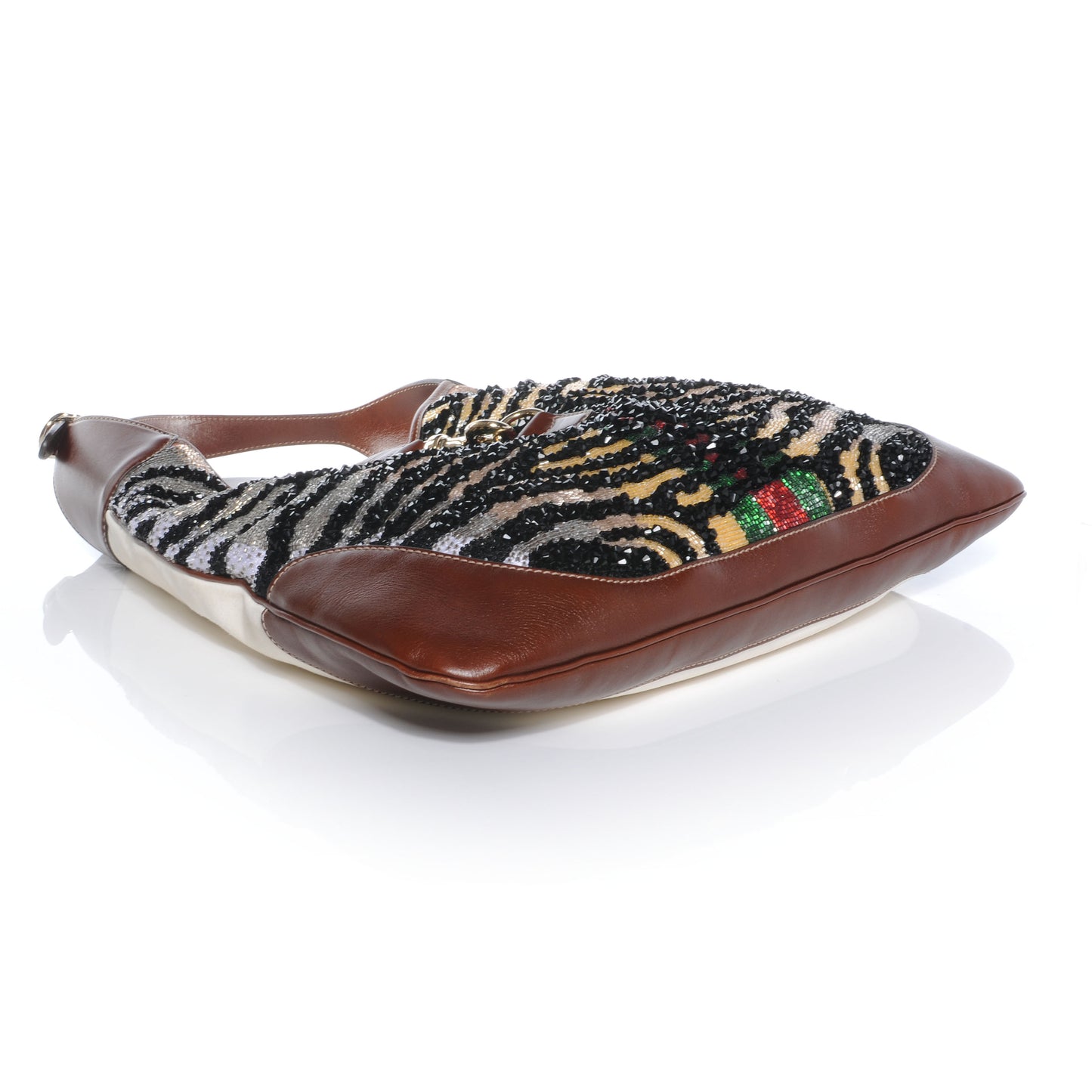 Beaded Zebra Web Large Jackie O Bouvier Hobo