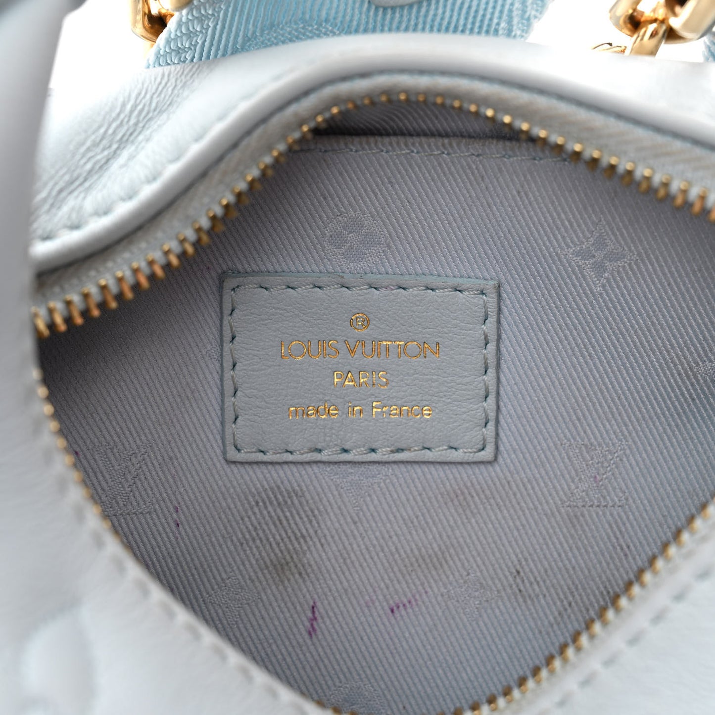 Calfskin Bubblegram Over The Moon Ice Blue
