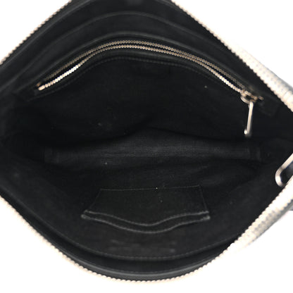 Gucci GG Supreme Monogram Appia Calfskin Web Flat Messenger Bag Black Grey 5 of 11