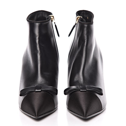 Chanel Lambskin Satin Pointed Toe CC Short Boots 37 Black 2 of 9