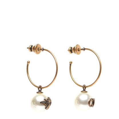 Christian Dior Pearl Bee Star Mise En Dior Tribal Hoop Earrings 3 of 5
