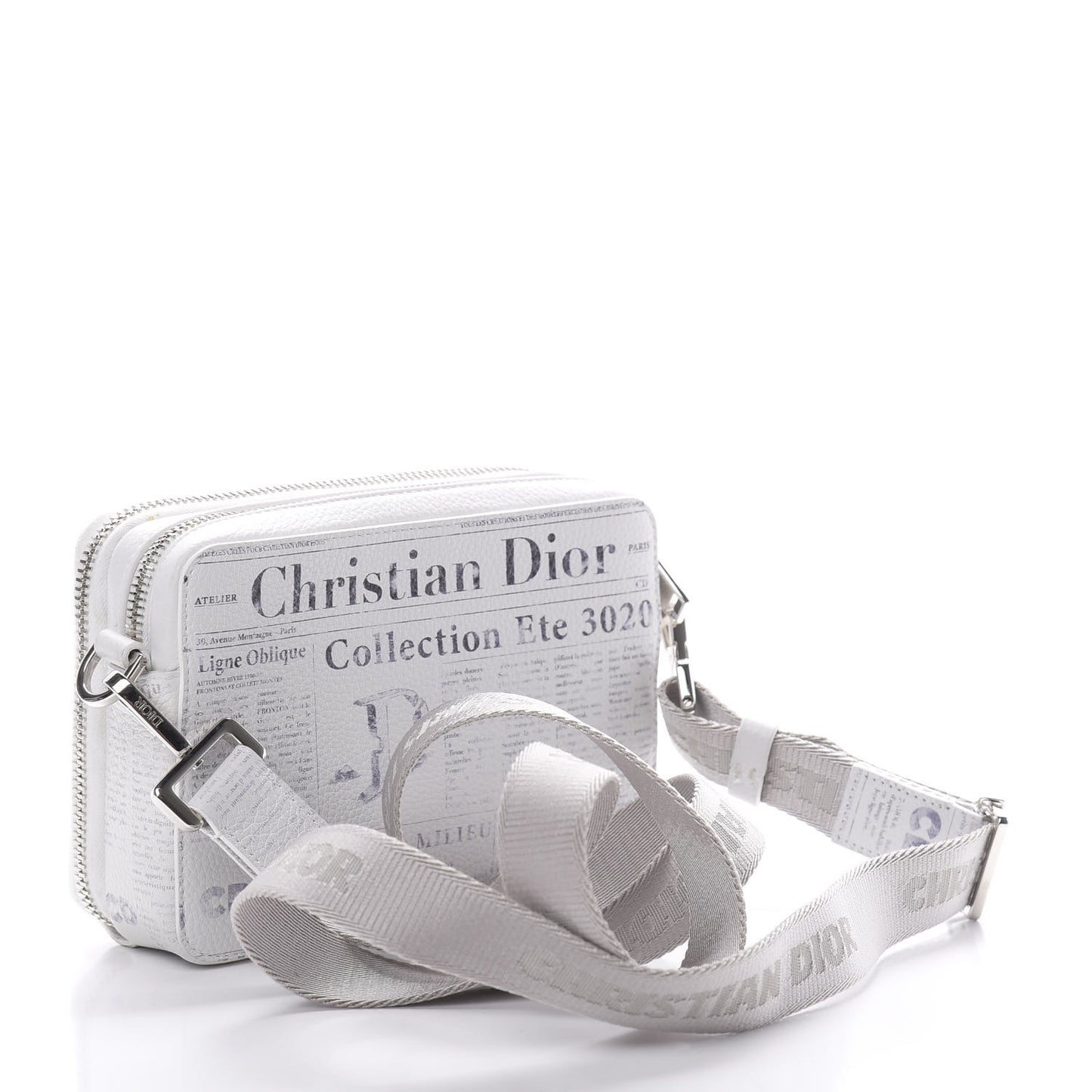 X DANIEL ARSHAM Grained Calfskin Newspaper Messenger White