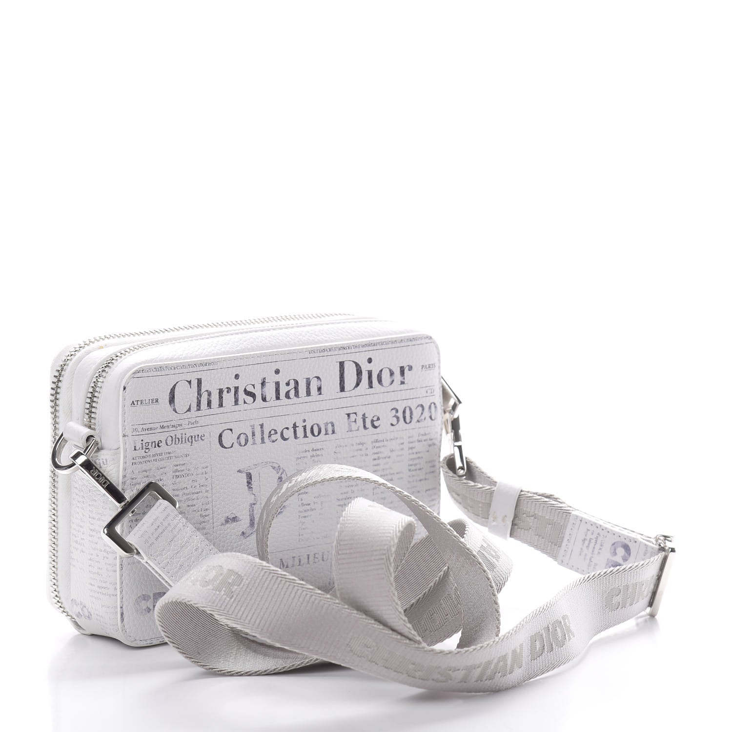 Christian Dior X DANIEL ARSHAM Grained Calfskin Newspaper Messenger White 3 of 14