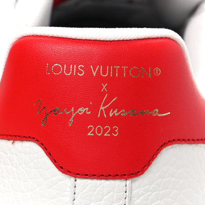 Louis Vuitton LV X YK Calfskin Printed Mens Infinity Dots Trainer Sneakers 6 White Red 6 of 8