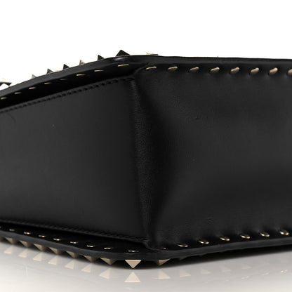 Valentino Garavani Vitello Medium Rockstud Single Handle Flap Bag Black 7 of 15
