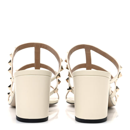 Valentino Garavani Calfskin Rockstud 60mm Caged Slide Sandals 40 Light Ivory 6 of 11