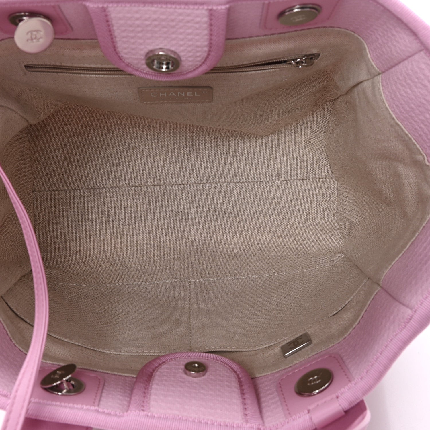 Chanel Mixed Fibers Small Deauville Tote Dark Pink 5 of 10