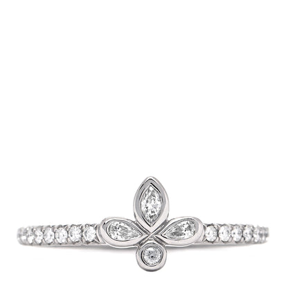 Tiffany Platinum Diamond Fleur de Lis Band Ring 48 4.5 1 of 5