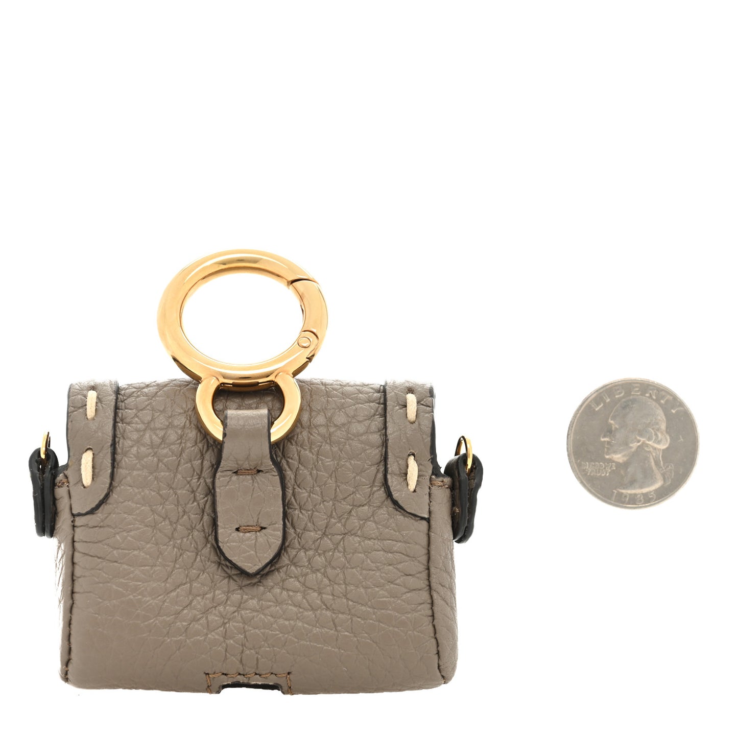 Cuoio Romano Selleria AirPods Pro Chain Baguette Charm Taupe