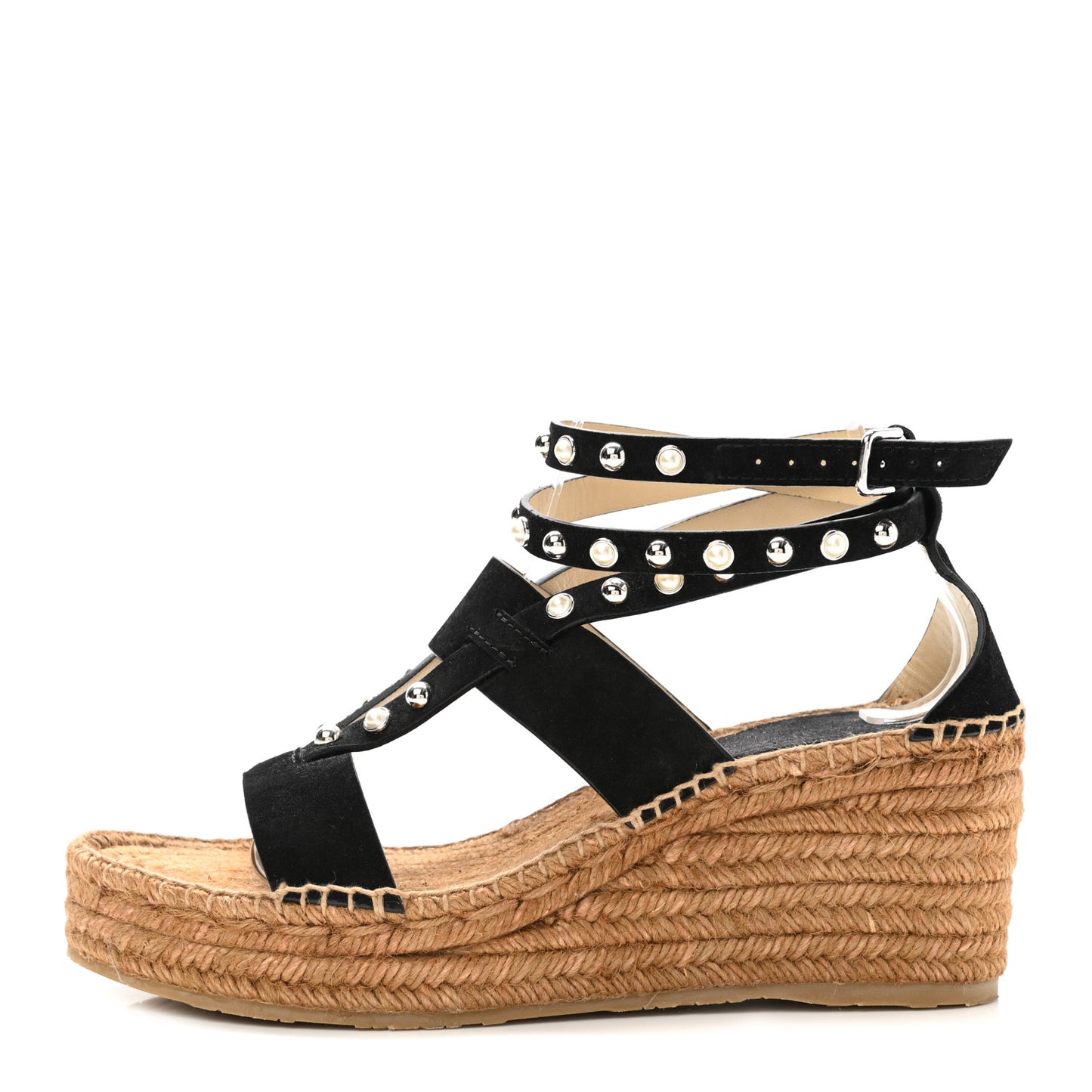 Suede Embellished Danica Espadrilles 40.5 Black